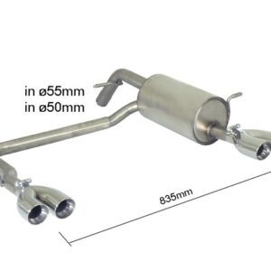 Posteriore sdoppiato con terminali rotondi 2 / 2x70 mm Sport Line sfalsati 50.0453.56 Ragazzon